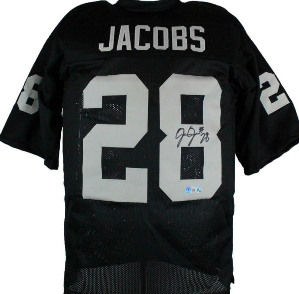 Josh Jacobs Signed Las Vegas Raider 35x43 Framed Jersey (Beckett) Pro Bowl  R.B.