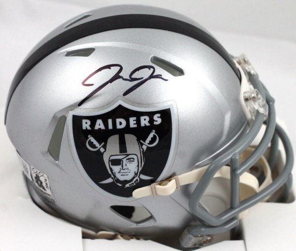 Josh Jacobs Autographed Las Vegas Raiders Riddell Custom Blaze Speed F -  Famous Ink