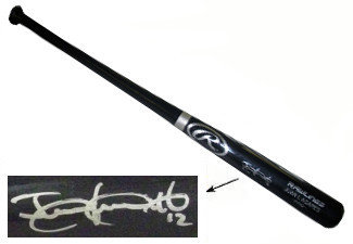 Juan Lagares Autographed Signed Rawlings Black Big Stick Name Engraved Bat #12 (New York Mets) Leaf Authentics
