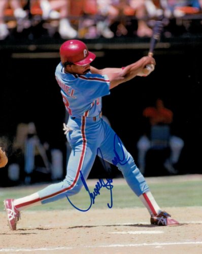 AUTOGRAPHED JUAN SAMUEL & CHARLIE MANUEL 8x10 Philadelphia Phillies Photo