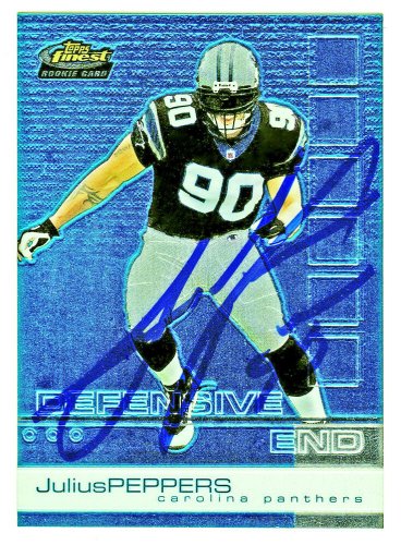 Julius Peppers Signed Carolina Panthers 2002 Topps Football Rookie Card #359