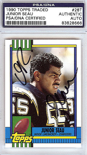 Junior Seau Autographed Signed 1990 Topps Traded Rookie Card 28T San 