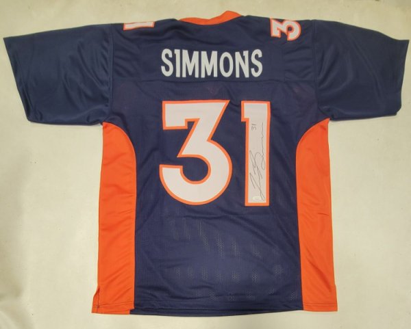 Justin Simmons autographed signed jersey NFL Denver Broncos PSA