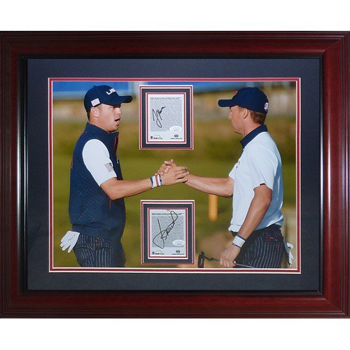 Justin Thomas Autographed Signed And Jordan Spieth 2018 Ryder Cup Deluxe Framed Golf 16X20 Photo Framed Piece - JSA