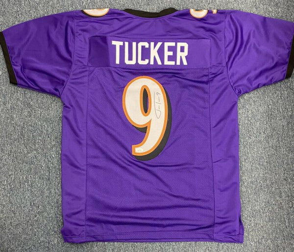 Justin Tucker Autographed Signed Autographed Purple Custom Jersey ...