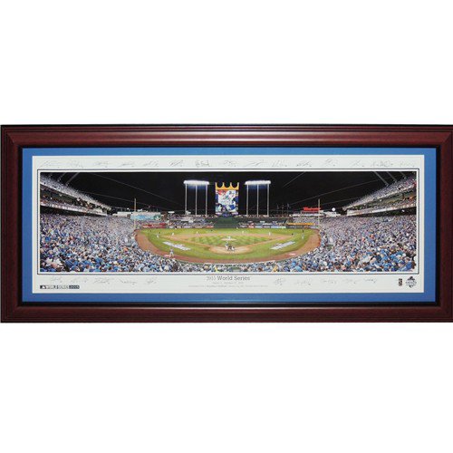 Kansas City Royals (2015 World Series With Facimile Signatures) Deluxe Framed Panoramic Photo