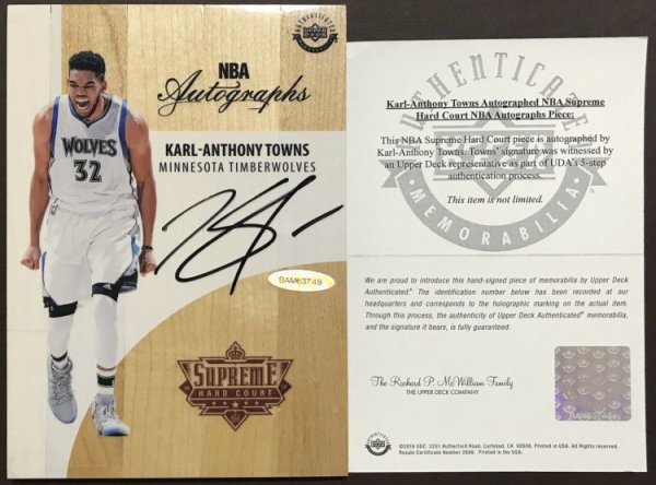 karl anthony towns autograph