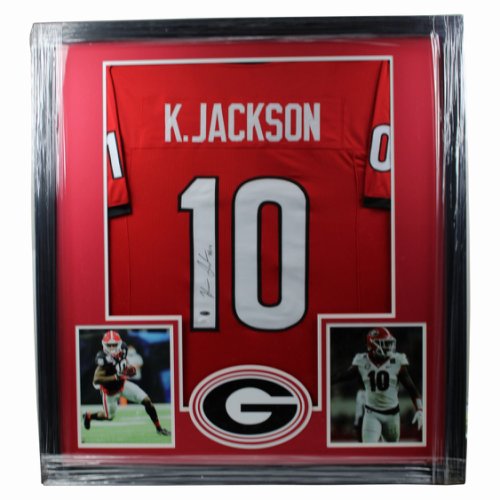 Kearis Jackson Autographed Signed Georgia Bulldogs Deluxe Framed Red Jersey - JSA Authentic