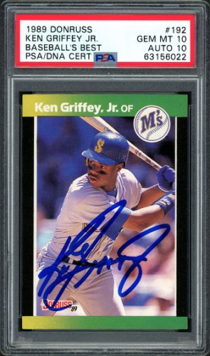 Ken Griffey, Jr. Autographed Signed . 1989 Donruss Baseball's Best Rookie Card #192 Seattle Mariners PSA Auto Grade Gem Mint 10 Pop 4 PSA/DNA