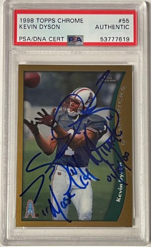 Kevin Dyson autographed football card (Tennessee Titans) 2008