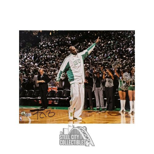 Kevin Garnett Autographed Boston Celtics 16x20 FP Waving Photo Beckett W Auth 