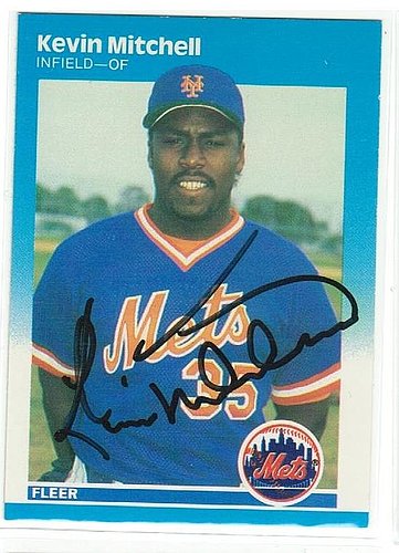Kevin Mitchell New York Mets Autographed Signed 1987 Fleer Card