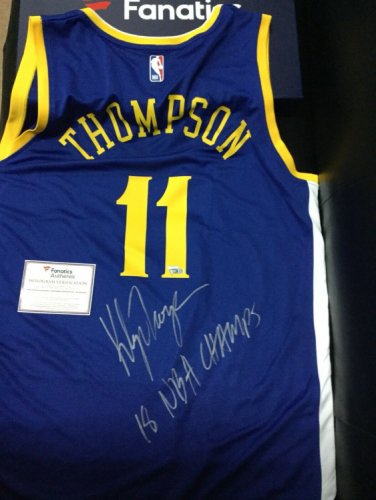 klay thompson autographed jersey