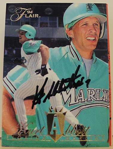 Greg Colbrunn autographed baseball card (Florida Marlins) 1994