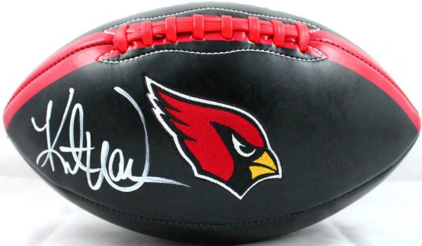 Kurt Warner Autographed Signed Arizona Cardinals Black Logo Football-Beckett W Hologram