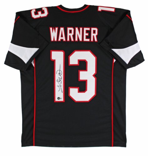 Kurt Warner Autographed Signed Authentic Black Pro Style Jersey Beckett Witnessed
