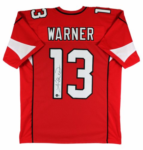 Kurt Warner Autographed Signed Authentic Red Pro Style Jersey Beckett Witnessed