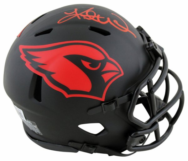 Kurt Warner Autographed Signed Cardinals Eclipse Speed Mini Helmet With Red Sig Beckett Witnessed