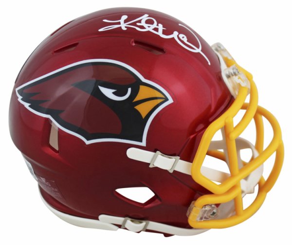 Kurt Warner Autographed Signed Cardinals Flash Speed Mini Helmet With White Sig Beckett Witnessed