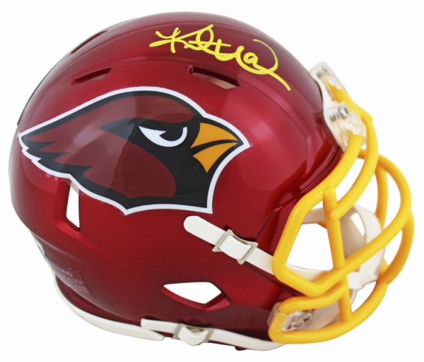 Kurt Warner Autographed Signed Cardinals Flash Speed Mini Helmet With Yellow Sig Beckett Witnessed