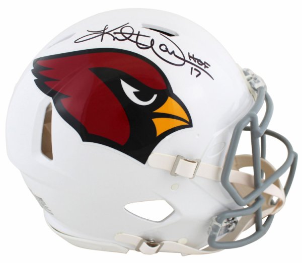 Kurt Warner Autographed Signed Cardinals "HOF 17" Full Size Speed Proline Helmet Beckett Witness