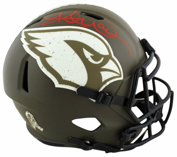 Kurt Warner Autographed Signed Cardinals Salute To Service F/S Speed Rep Helmet Beckett Witness
