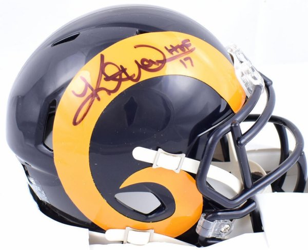 Kurt Warner Autographed Signed Rams 81-99 Speed Mini Helmet With HOF-Beckett W Hologram Black