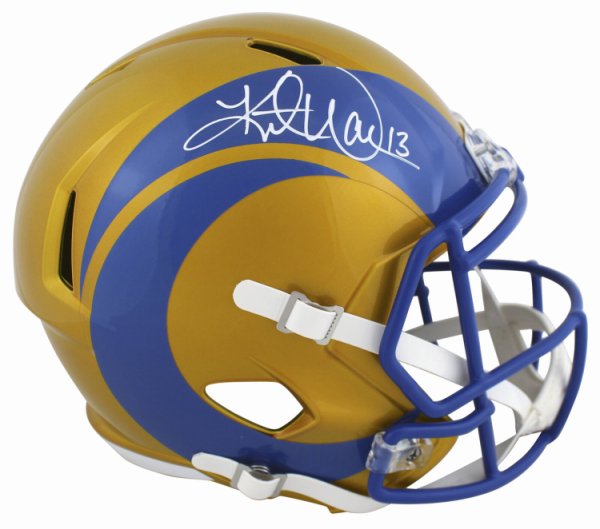 Kurt Warner Autographed Signed Rams Authentic Flash Full Size Speed Rep Helmet Beckett Witnessed