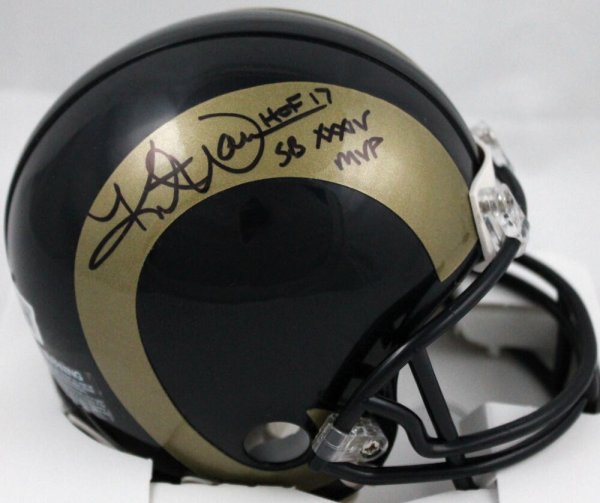 Kurt Warner Autographed Signed St. Louis Rams 00-16 Mini Helmet With HOF/Sb MVP-Beckett W Holo