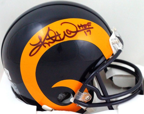 Kurt Warner Autographed Signed St. Louis Rams 81-99 Tb Mini Helmet W/ HOF- Beckett W Black
