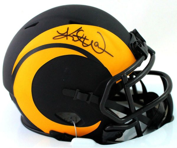 Kurt Warner Autographed Signed St. Louis Rams Eclipse Speed Mini Helmet- Beckett W Black