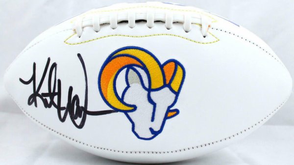Kurt Warner Autographed Signed St. Louis Rams Logo Football-Beckett W Hologram Black