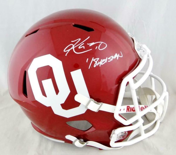 Kyler Murray Autographed Signed Oklahoma Sooners F/S Speed Helmet With Ht- Beckett W Auth
