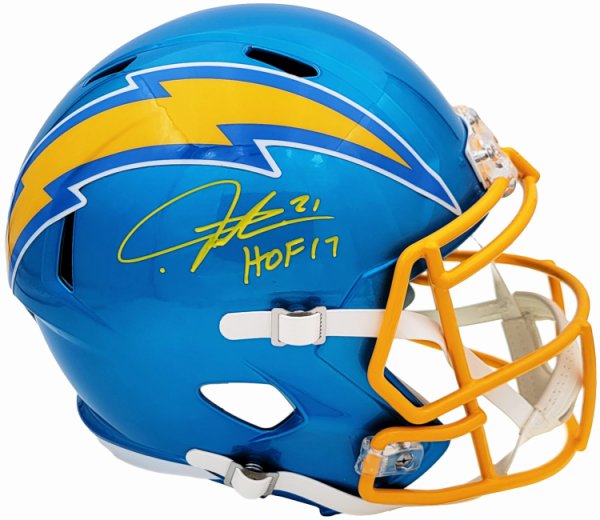 Ladainian Tomlinson Autographed Signed San Diego Chargers Flash Blue Full Size Replica Speed Helmet HOF 17 Beckett Beckett Qr