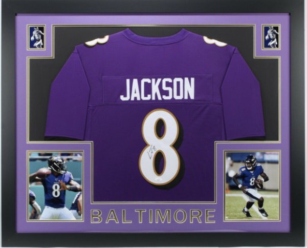 framed lamar jackson jersey