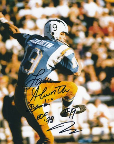 Lance Alworth # 19 Bambi Hof 78 Chargers Signed Auto Wilson Nfl