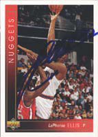 LaPhonso Ellis Denver Nuggets 1994 Upper Deck Autographed Signed Card.  This item comes with a certificate of authenticity from Autograph-Sports.