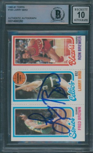 Larry Bird Autographed Signed 1980/81 Topps #165 Beckett Authentic Auto 10 0260