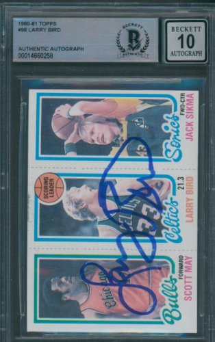Larry Bird Autographed Signed 1980/81 Topps #98 Beckett Authentic Auto 10 0258