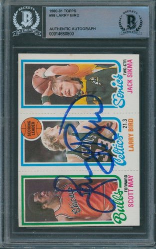 Larry Bird Autographed Signed 1980/81 Topps #98 Beckett Authentic Autograph 0900