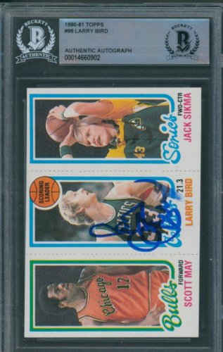 Larry Bird Autographed Signed 1980/81 Topps #98 Beckett Authentic Autograph 0902