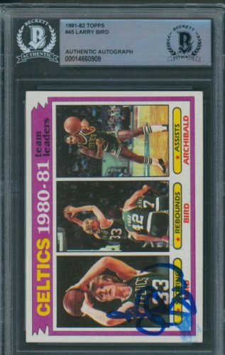 Larry Bird Autographed Signed 1981/82 Topps #45 Beckett Authentic Autograph 0909