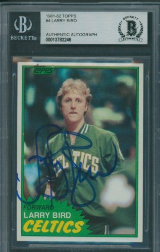 Larry Bird Autographed Signed 1981/82 Topps #4 Beckett Authentic Autograph 3246