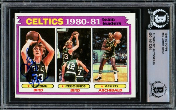 Larry Bird Autographed Signed 1981-82 Topps Card #45 Boston Celtics Beckett Beckett