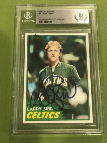 Larry Bird Autographed Signed 1981-82 Topps Card #4 Beckett Authenticated Beckett