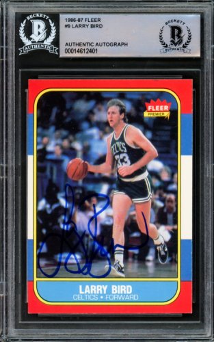 Larry Bird Autographed Signed 1986-87 Fleer Card #9 Boston Celtics Beckett Beckett
