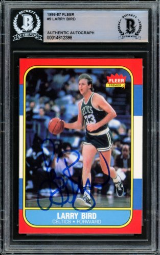 Larry Bird Autographed Signed 1986-87 Fleer Card #9 Boston Celtics Beckett Beckett