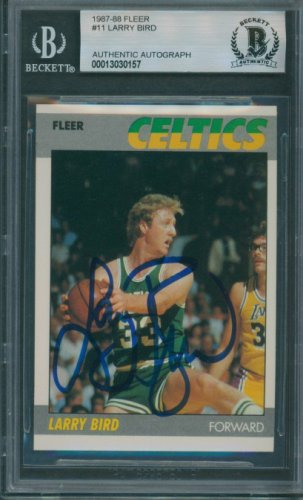Larry Bird Autographed Signed 1987/88 Fleer #11 Beckett Authentic Autograph 0157