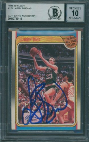 Larry Bird Autographed Signed 1988/89 Fleer #124 Beckett Authentic Auto 10 3113