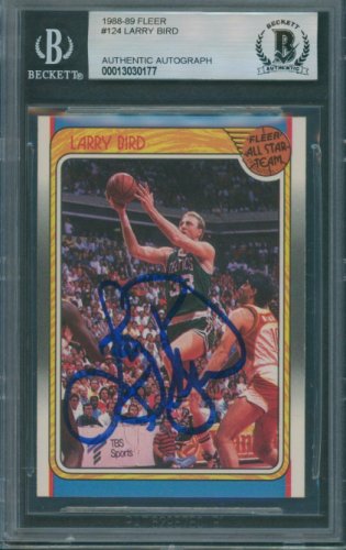 Larry Bird Autographed Signed 1988/89 Fleer #124 Beckett Authentic Autograph 0177